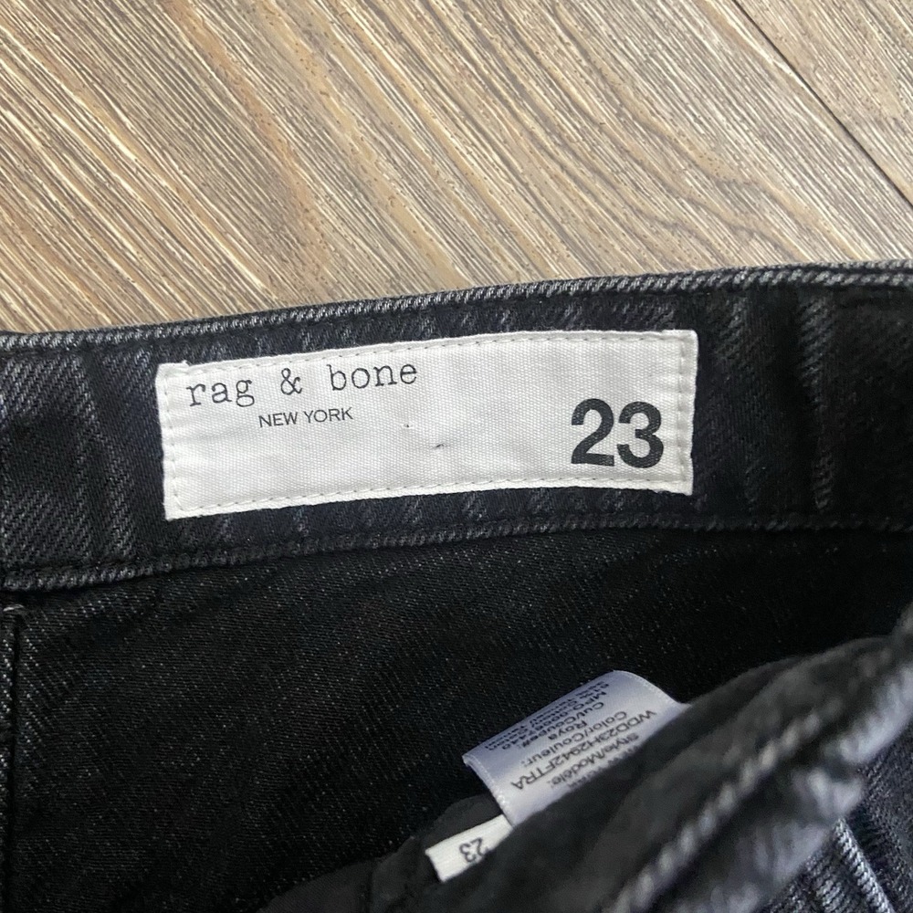 Rag & Bone Nora Cargo High Rise Straight Jeans in Roya Black Size 23 - Picture 7 of 10
